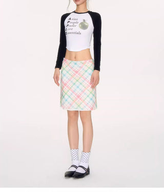 [NECY] apple plaid skirt
