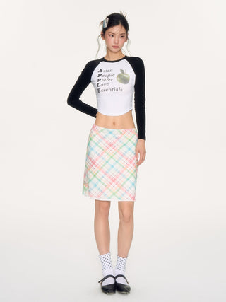 [NECY] apple plaid skirt