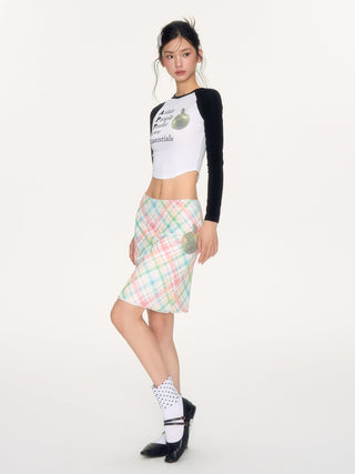 [NECY] apple plaid skirt
