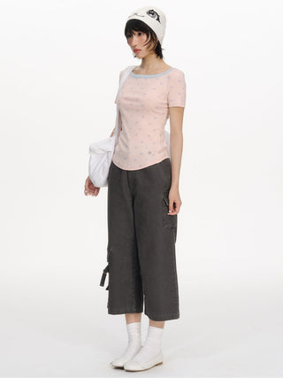 [NECY] pocket cropped overalls