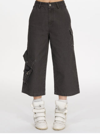 [NECY] pocket cropped overalls