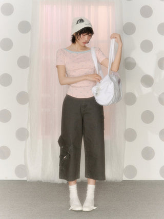 [NECY] pocket cropped overalls