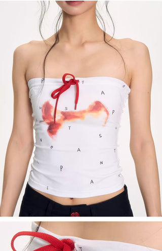 [NECY] apple core tube top bow
