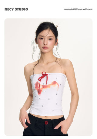 [NECY] apple core tube top bow