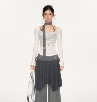 [NECY] garbled u-neck top