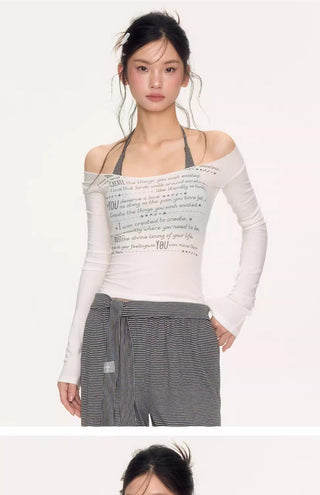 [NECY] garbled u-neck top