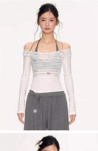 [NECY] garbled u-neck top