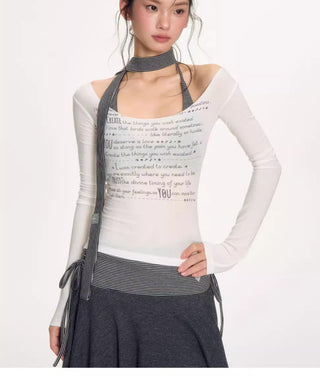[NECY] garbled u-neck top