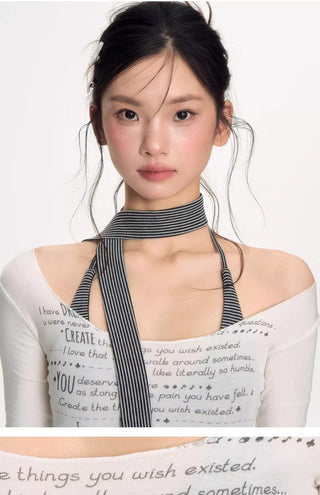 [NECY] garbled u-neck top