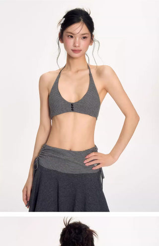 [NECY] garbled u-neck top