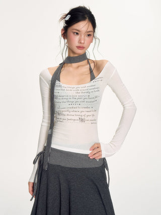 [NECY] garbled u-neck top