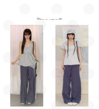 [NECY] lace-up overall pants