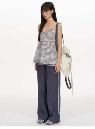[NECY] lace-up overall pants