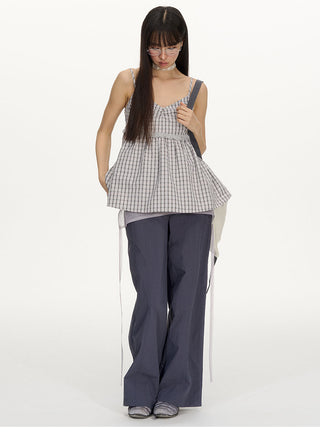 [NECY] lace-up overall pants