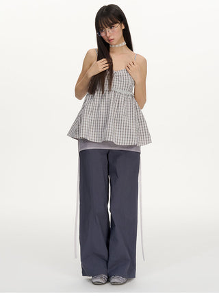 [NECY] lace-up overall pants