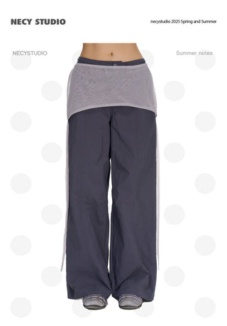 [NECY] lace-up overall pants