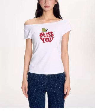 [NECY] apple flocking tee