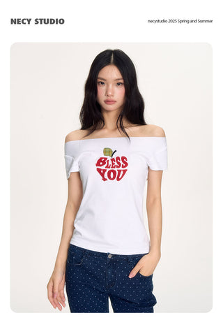 [NECY] apple flocking tee