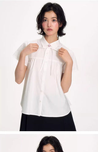 [NECY] lace-up shirt
