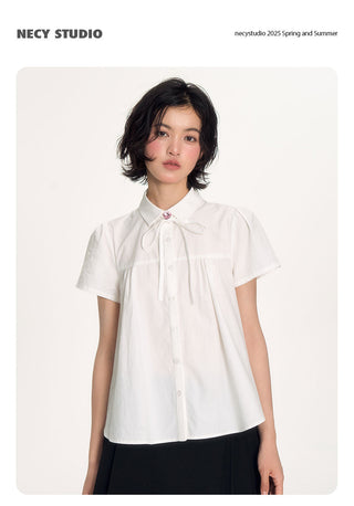 [NECY] lace-up shirt