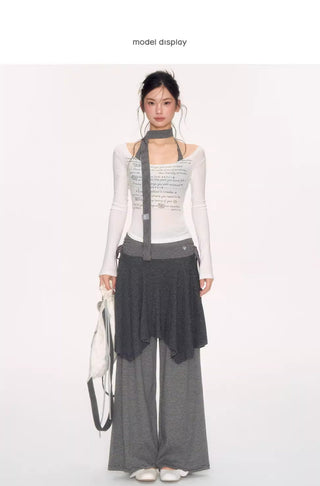 [NECY] striped drawstring skirt