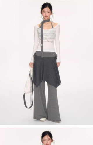 [NECY] striped drawstring skirt