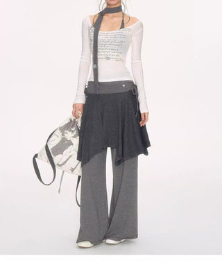 [NECY] striped drawstring skirt