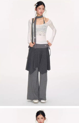[NECY] striped drawstring skirt