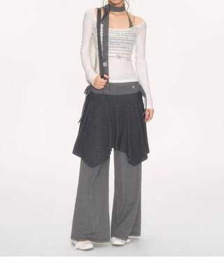 [NECY] striped drawstring skirt