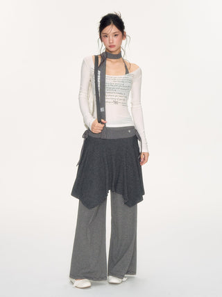 [NECY] striped drawstring skirt