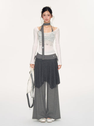 [NECY] striped drawstring skirt