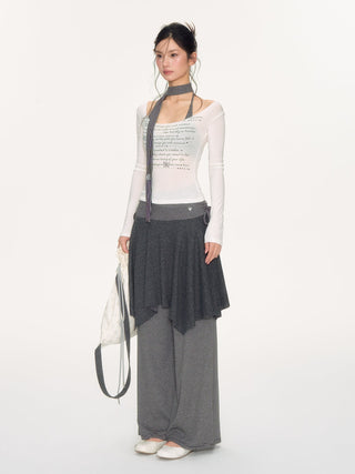 [NECY] striped drawstring skirt