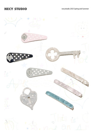 [NECY] heart lock barrettes