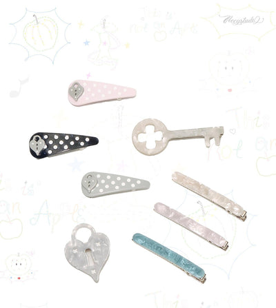 [NECY] heart lock barrettes