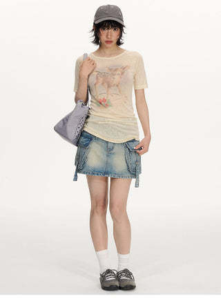 [NECY] workwear denim skirt