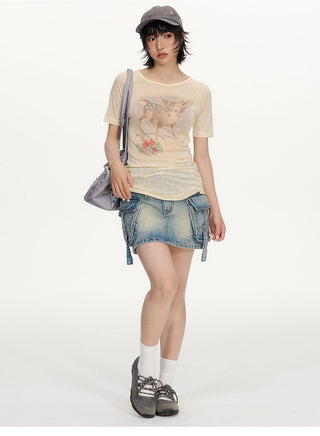 [NECY] workwear denim skirt