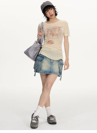 [NECY] workwear denim skirt