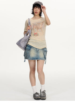 [NECY] workwear denim skirt