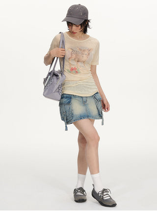 [NECY] workwear denim skirt