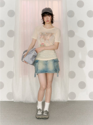 [NECY] workwear denim skirt