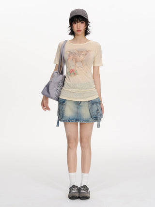 [NECY] workwear denim skirt