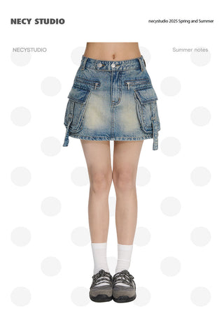 [NECY] workwear denim skirt