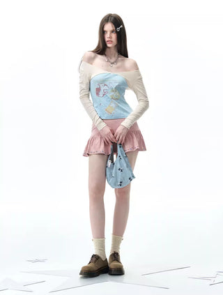 [NECY] patchwork off-shoulder