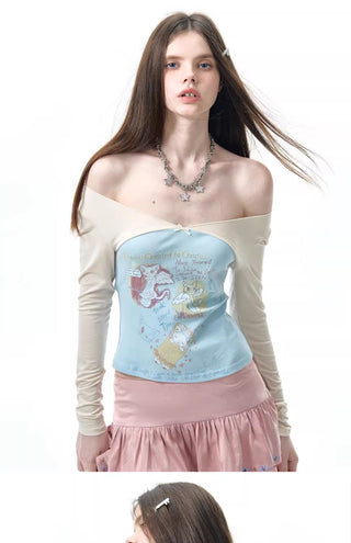 [NECY] patchwork off-shoulder