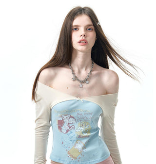 [NECY] patchwork off-shoulder