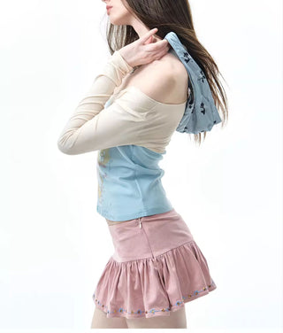[NECY] patchwork off-shoulder