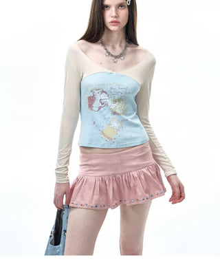 [NECY] patchwork off-shoulder
