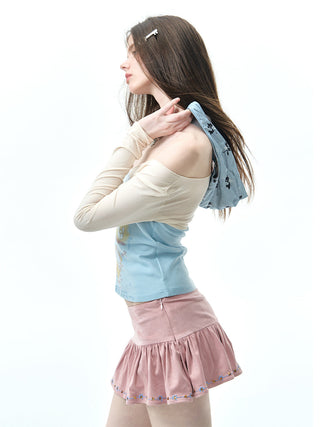 [NECY] patchwork off-shoulder