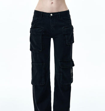 [NECY] washed denim overalls