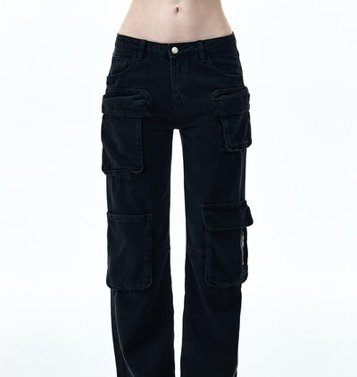 [NECY] washed denim overalls